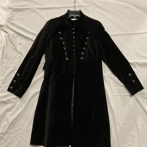 Velvet military-inspired coat